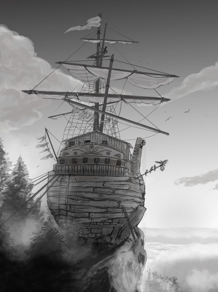 bateau maison rocher